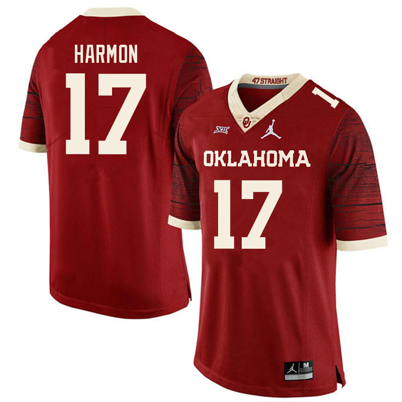 Oklahoma Sooners #17 Damond Harmon College Football Jerseys Sale-Retro